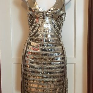 Bebe Metallic Sequins Dress size Small